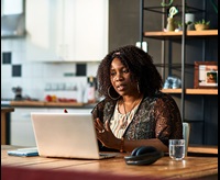 Woman working using her laptop computer